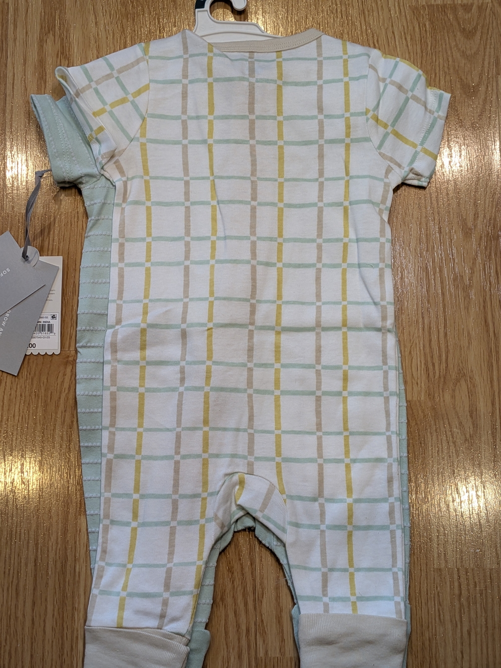cloud island Mint Green Striped Baby Footie Romper - Picture 2 of 2